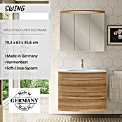Camargue Swing Waschtischunterschrank (45,5 x 80 x 63 cm, Berg Eiche, Matt)