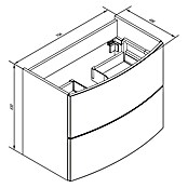 Camargue Swing Waschtischunterschrank (45,5 x 80 x 63 cm, Darkoak, Matt)
