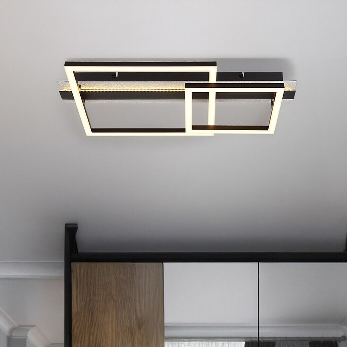 Globo LED stropna svjetiljka Estrada  (30 W, D x Š x V: 560 x 330 x 90 mm, Crna) | BAUHAUS