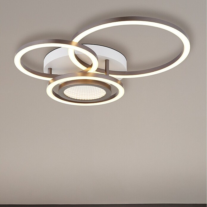 Globo LED stropna svjetiljka Randell  (40 W, D x Š x V: 490 x 390 x 100 mm, Smeđa) | BAUHAUS