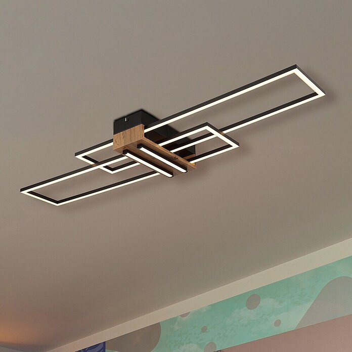 Globo LED stropna svjetiljka Dakari  (40 W, D x Š x V: 1.000 x 250 x 97 mm, Crna) | BAUHAUS