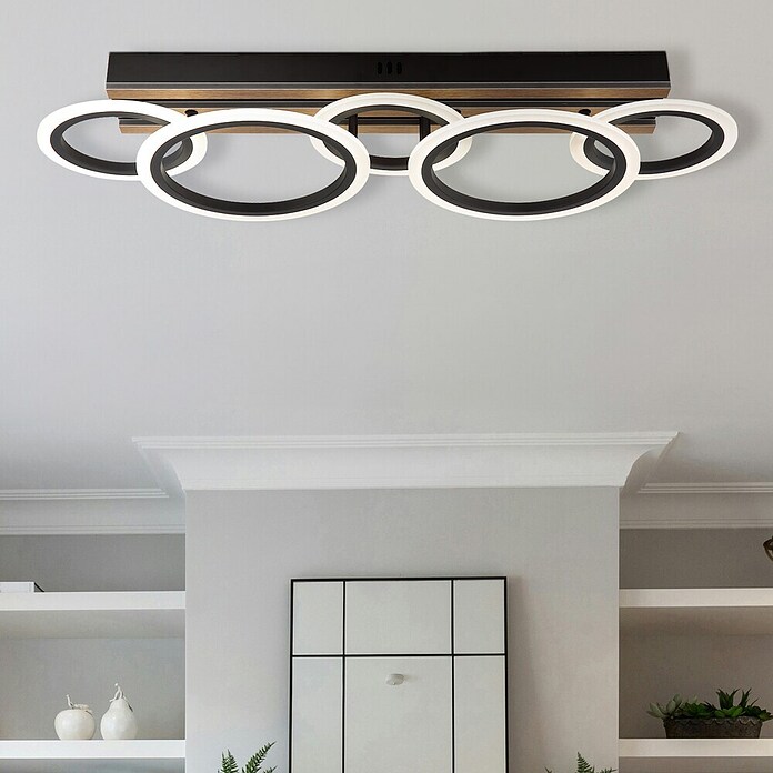 Globo LED stropna svjetiljka Blevins  (34 W, D x Š x V: 745 x 250 x 115 mm, Crna) | BAUHAUS