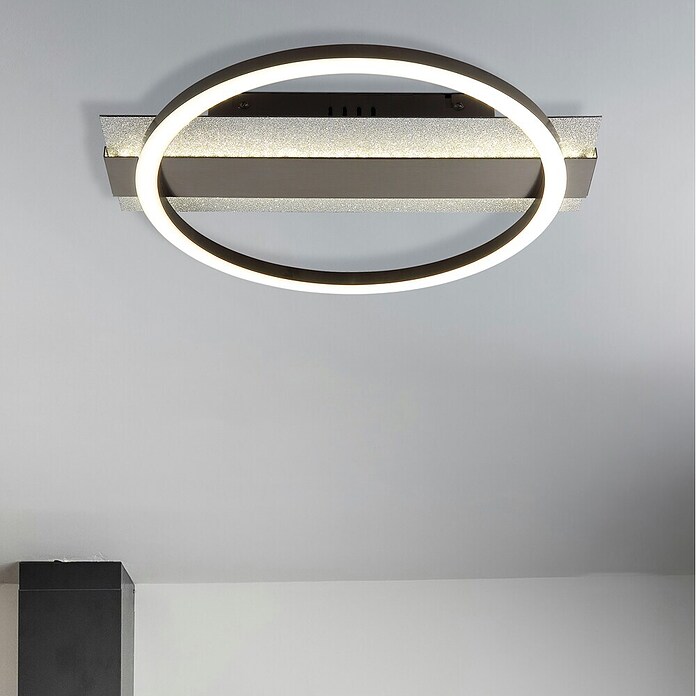 Globo LED stropna svjetiljka Norberto  (24 W, D x Š x V: 342 x 300 x 68 mm, Crna) | BAUHAUS