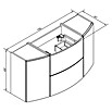 Camargue Swing Waschtischunterschrank (44 x 120 x 63 cm, Darkoak, Matt)