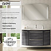 Camargue Swing Waschtischunterschrank (44 x 120 x 63 cm, Darkoak, Matt)
