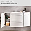 Camargue Swing Waschtischunterschrank (44 x 120 x 63 cm, Grafit, Hochglanz)