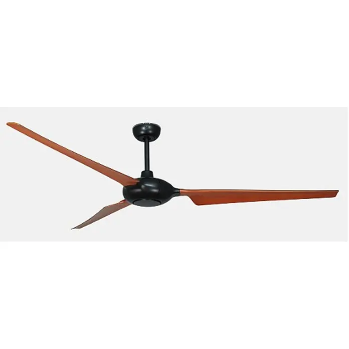Vam Deckenventilator SPACE WI-FI schwarz-Walnuss 193 cm - schwarz-Walnuss, 1.930 mm, 45 W - Schwarzer Deckenventilator mit drei braunen Holzoptik-Flügeln.