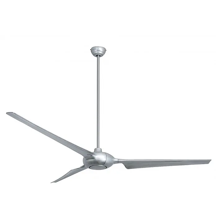 Vam Deckenventilator SPACE WI-FI ALU 193 cm - schwarz-Walnuss, 1.930 mm, 45 W - Deckenventilator aus gebürstetem Nickel mit drei stromlinienförmigen Flügeln und langer Stange.