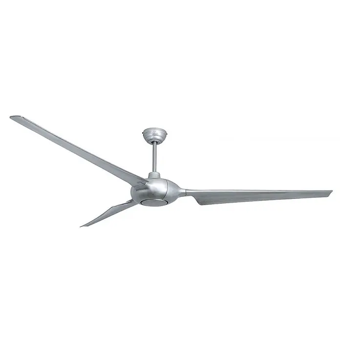 Vam Deckenventilator SPACE WI-FI ALU 193 cm - schwarz-Walnuss, 1.930 mm, 45 W - Deckenventilator aus gebürstetem Aluminium mit drei schlanken, silbergrauen Flügeln.