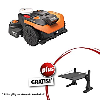 Worx PowerShare 20V Mähroboter-Set M800 Vision Cloud WR308E (800 m², Schnittbreite: 18 cm, Satellitengestützte Navigation, RTK)