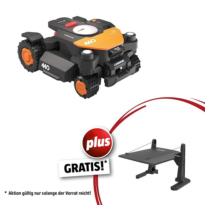 Worx PowerShare 20V Mähroboter-Set Landroid Vision Cloud AWD WR340E (600 m², Schnittbreite: 20 cm, Satellitengestützte Navigation, RTK) | BAUHAUS