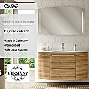 Camargue Swing Waschtischunterschrank (44 x 120 x 63 cm, Berg Eiche, Matt)