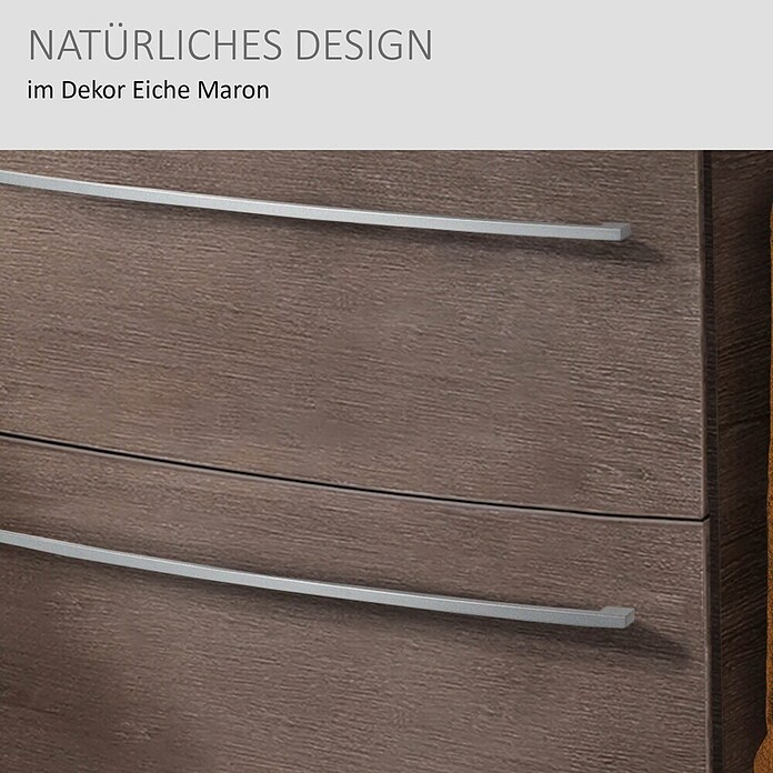 Camargue Swing Waschtischunterschrank (45,5 x 80 x 63 cm, Eiche Maron, Matt)