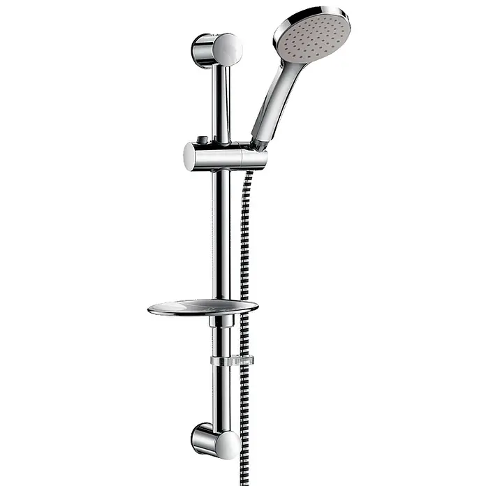 Delabie Brausegarnitur Delabie Brausegarnitur Monostrahl mit Brausestange D25mm -  - Verchromtes Brausestangenset mit Handbrause, Schlauch und Seifenschale.