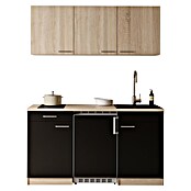 Respekta Miniküche Ingrid (Breite: 150 cm, Schwarz, Mit Kochfeld + Kühlschrank) | BAUHAUS