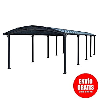 Palram – Canopia Carport Arcadia (Medidas ext. (An x Pr): 3,59 x 10,77 m, Carport doble, Gris)