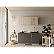 Respekta Miniküche Ingrid (Breite: 150 cm, Grau, Mit Kochfeld + Kühlschrank) | BAUHAUS