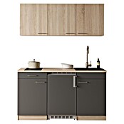 Respekta Miniküche Ingrid (Breite: 150 cm, Grau, Mit Kochfeld + Kühlschrank) | BAUHAUS
