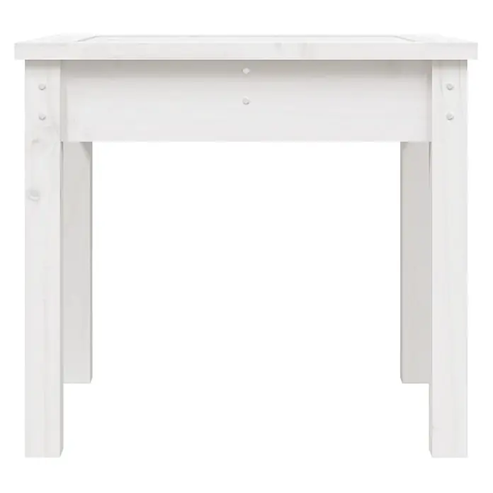 Furnicato Gartenbank Kiefer-Massivholz - B x T x H: 50 x 44 x 45 cm, Weiße Kiefer - Weißer Holztisch mit sichtbarer Maserung und einfacher, stabiler Bauweise, mit sichtbaren Befestigungen.