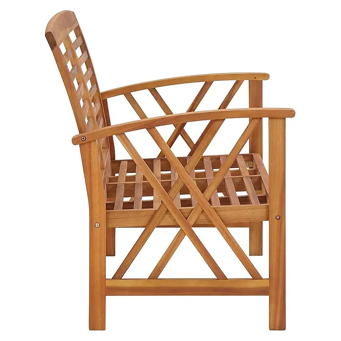 Furnicato Gartenbank - Braun - Brauner Gartensessel aus Holz mit Lattenrückenlehne und Sitzfläche.