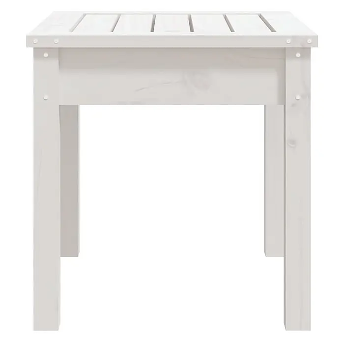 Furnicato Gartenbank Kiefer-Massivholz - B x T x H: 50 x 44 x 45 cm, Weiße Kiefer - Weißer Beistelltisch aus Holz mit Lattenplatte.