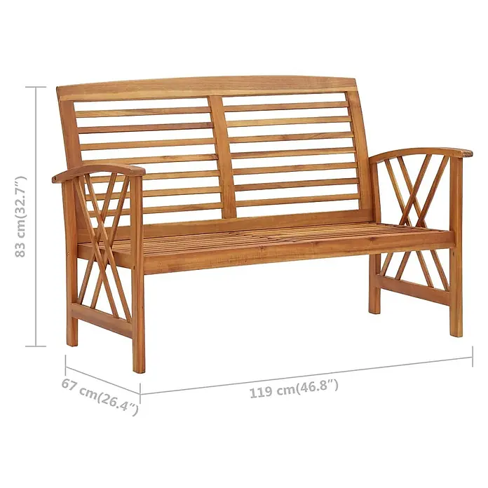 Furnicato Gartenbank - Braun - Braune Holzgartenbank mit Lattenrost und dekorativen Armlehnen.