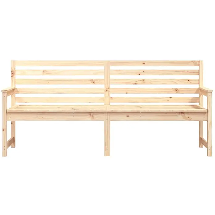 Furnicato Gartenbank Kiefer-Massivholz - B x T x H: 203,5 x 48 x 91,5 cm, Natürliche Kiefer - Gartenbank aus hellem Kiefernholz mit Lattenrostsitz und -lehne.