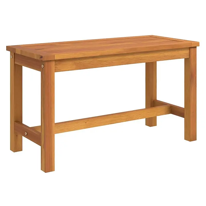 Furnicato Gartenbank Akazien-Massivholz geölt - B x T x H: 35 x 80 x 45 cm, Braun - Braune Holzbank mit Lattenrostplatte und stabilen Beinen.