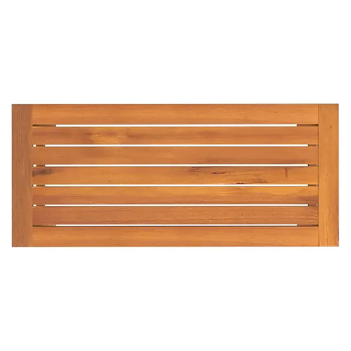 Furnicato Gartenbank Akazien-Massivholz geölt - B x T x H: 35 x 80 x 45 cm, Braun - Rechteckige Platte aus horizontalen rötlich-braunen Holzlatten.