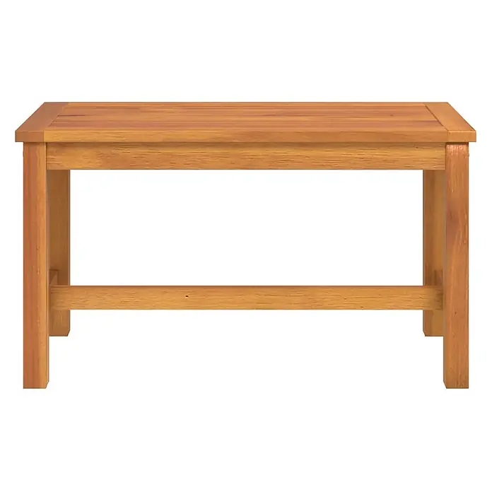 Furnicato Gartenbank Akazien-Massivholz geölt - B x T x H: 35 x 80 x 45 cm, Braun - Rechteckiger Tisch aus hellbraunem Holz mit einfachem, robustem Design.