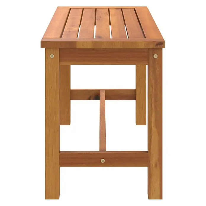 Furnicato Gartenbank Akazien-Massivholz geölt - B x T x H: 35 x 80 x 45 cm, Braun - Robuste braune Holzlattenbank.