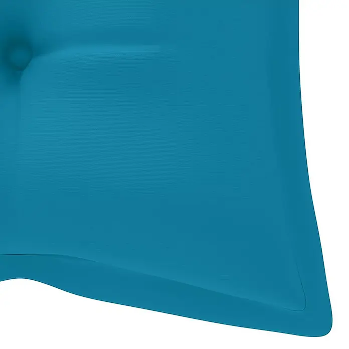 Furnicato Gartenbank Bambus - B x T x H: 55 x 120 x 90 cm, Hellblau - Strukturiertes petrolblaues Kissen mit einem einzelnen Knopf.