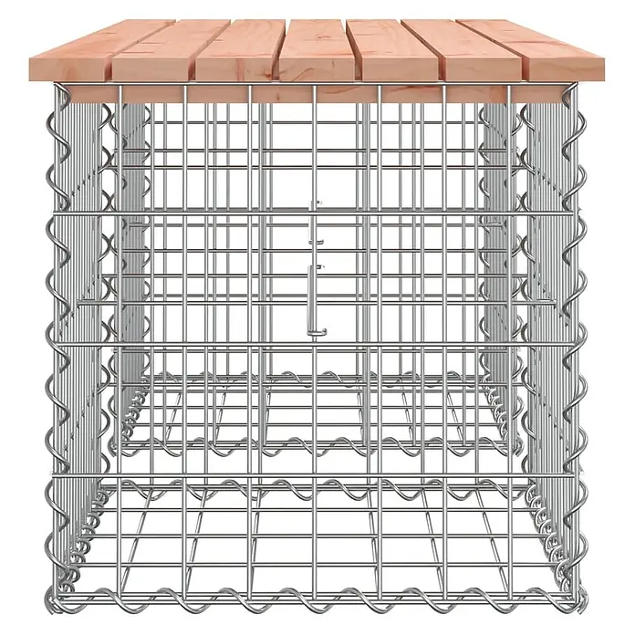Furnicato Gartenbank Douglasien-Massivholz - B x T x H: 103 x 44 x 42 cm, Natürliches Douglasie - Gabionenkäfig mit Holzauflage, ideal als Gartenbank oder Beistelltisch.