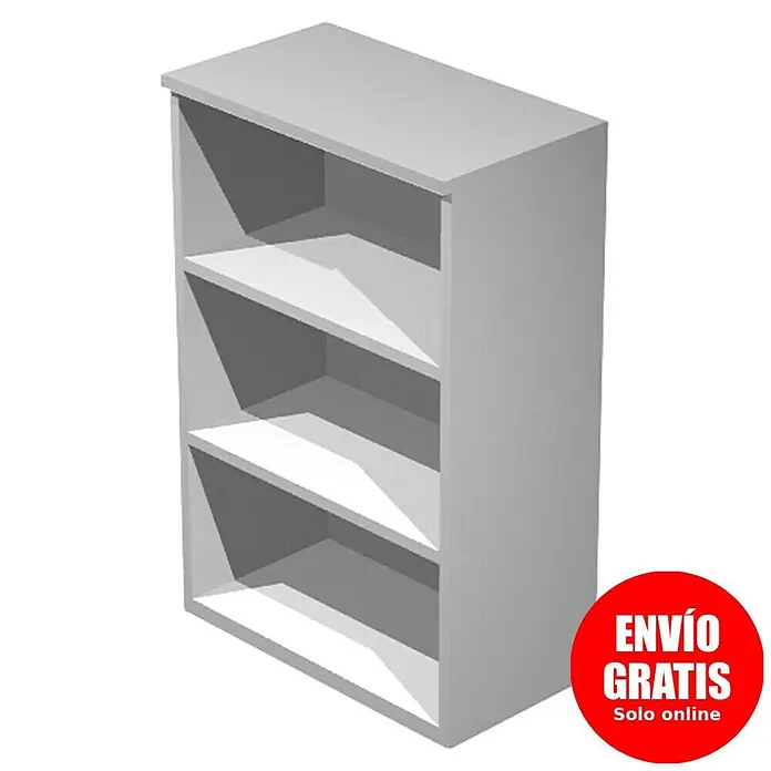 ArtExport Presto Estantería de madera Venere - L x An x Al: 35 x 80 x 120 cm, Número de baldas: 3 ud., Gris - Estantería gris clara con tres baldas.