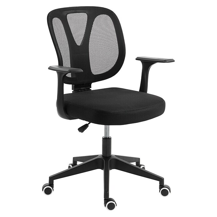 Silla de oficina Ana (Negro, Reposabrazos) | BAUHAUS