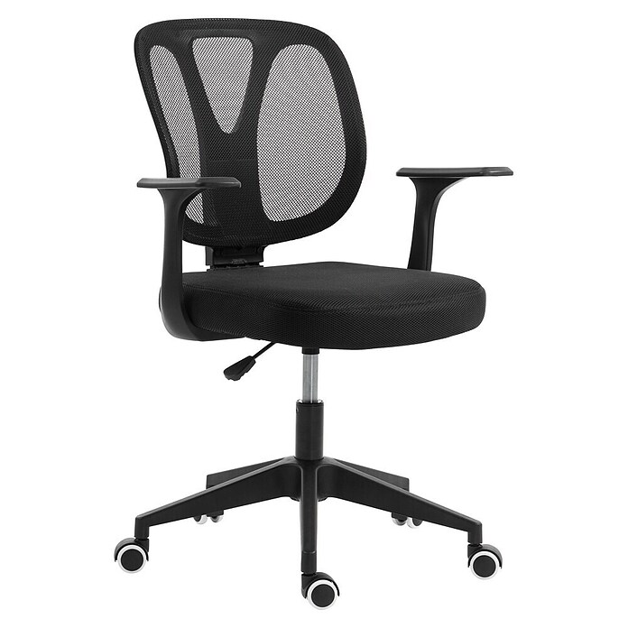 Silla de oficina Ana (Negro, Reposabrazos) | BAUHAUS