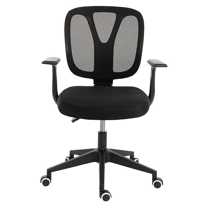 Silla de oficina Ana (Negro, Reposabrazos) | BAUHAUS