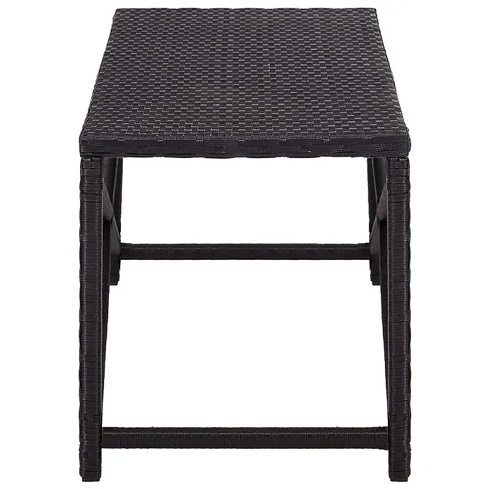 Furnicato Gartenbank PE-Rattan - B x T x H: 120 x 40 x 43 cm, Schwarz - Schwarzer Beistelltisch aus Geflecht mit quadratischer Platte und stabilen Beinen.