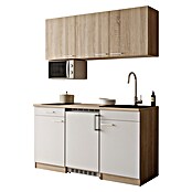 Respekta Miniküche Ingrid (Breite: 150 cm, Weiß, Mit Kochfeld + Kühlschrank + Mikrowelle) | BAUHAUS