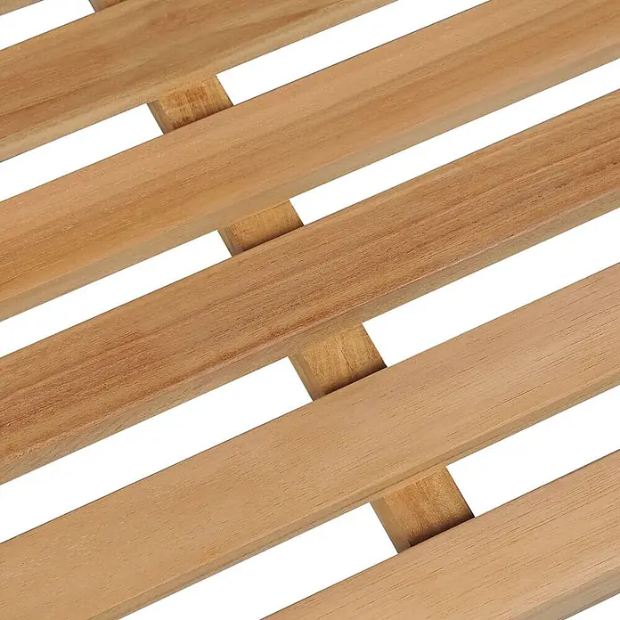 Furnicato Gartenbank Teak-Hartholz - B x T x H: 228 x 62,5 x 90 cm, Braun - Hellbraune Holzlattenkonstruktion.