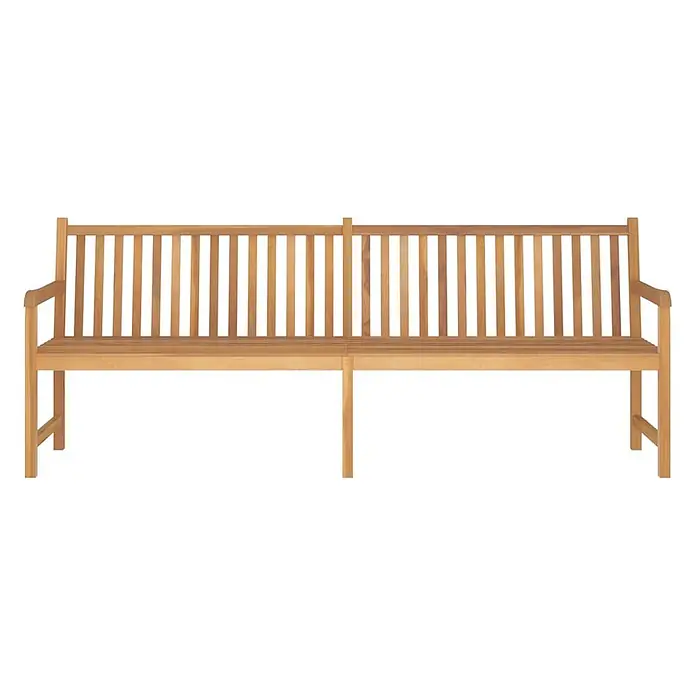 Furnicato Gartenbank Teak-Hartholz - B x T x H: 228 x 62,5 x 90 cm, Braun - Lange Teakholz-Gartenbank mit Lattenrückenlehne und Sitzfläche.
