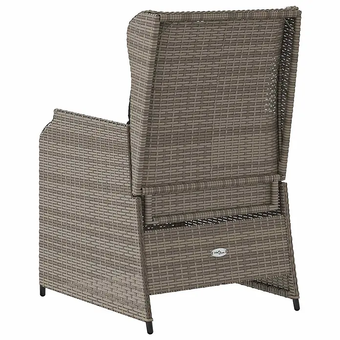 Furnicato Gartenbank - Grau - Rückansicht eines graubraunen Outdoor-Loungestuhls aus Polyrattan.