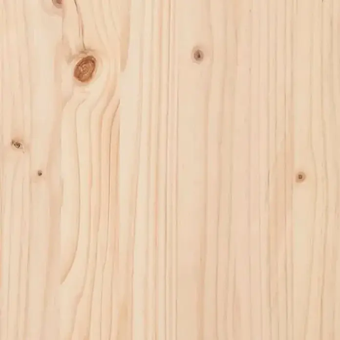 Furnicato Gartenbank Kiefernholz - B x T x H: 63 x 31,5 x 42 cm, Natürliche Kiefer - Helles Holz mit ausgeprägter vertikaler Maserung und mehreren dunklen Ästen.