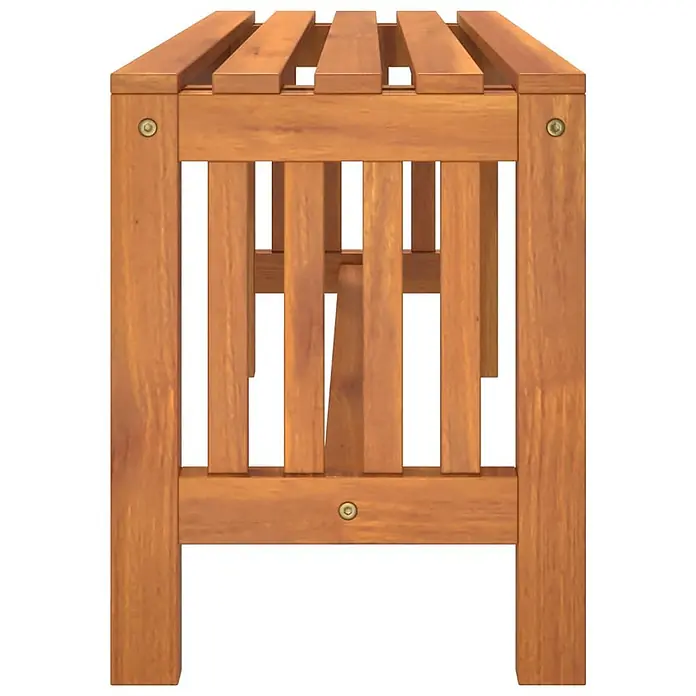 Furnicato Gartenbank - Braun - Braune Lattenbank aus Holz, Endansicht, aus strapazierfähigem Holz gefertigt.