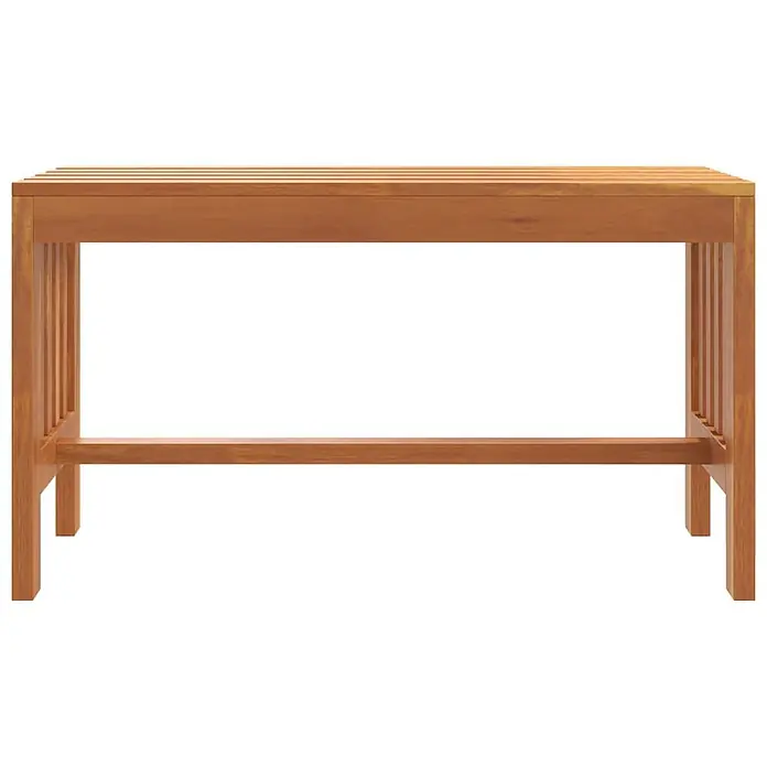 Furnicato Gartenbank - B x T x H: 35 x 80 x 45 cm, Braun - Braune Holzbank mit Lattenrostplatte und Seitenwänden, sowie einer unteren Stützstange.