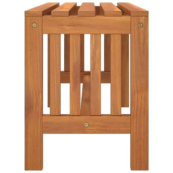 Furnicato Gartenbank - B x T x H: 35 x 80 x 45 cm, Braun - Braune Lattenholzbank.