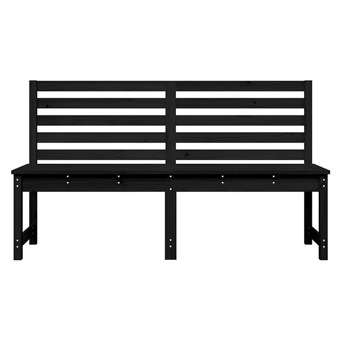 Furnicato Gartenbank Kiefer-Massivholz - B x T x H: 48 x 157,5 x 91,5 cm, Schwarze Kiefer - Schwarze Holzbank mit Lamellenrückenlehne für zwei Personen.