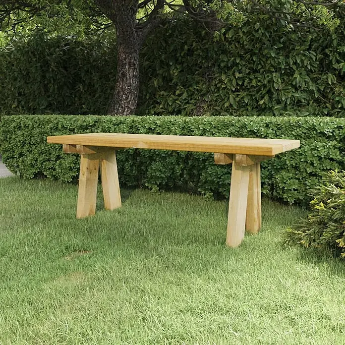 Furnicato Gartenbank Kiefernholz imprägniert - B x T x H: 110 x 38 x 45 cm, Braun - Holz-Gartenbank