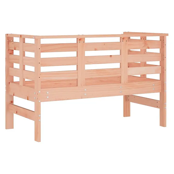 Furnicato Gartenbank Douglasien-Massivholz - B x T x H: 111,5 x 53 x 71 cm, Natürliches Douglasie - Natürlicher Kiefernholz-Niedrigbettrahmen mit Lattenseiten und -basis.