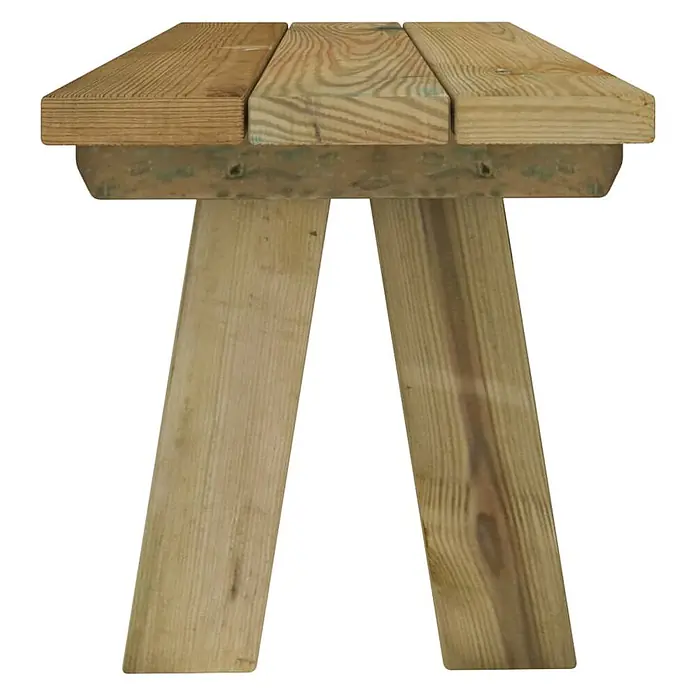 Furnicato Gartenbank Kiefernholz imprägniert - B x T x H: 110 x 38 x 45 cm, Braun - Behandelte Holzbank mit Latten und zwei schrägen Beinen.